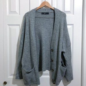 ZARA Knit | Comfy Oversized Grey Cardigan